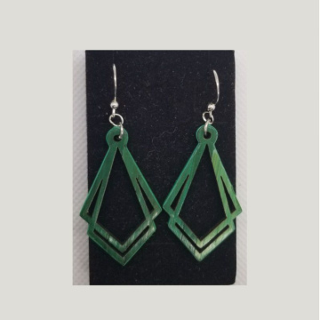 Boucles d'oreilles Triangle Ajouré Vert  