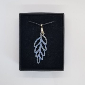 Pendentif Feuille jeans