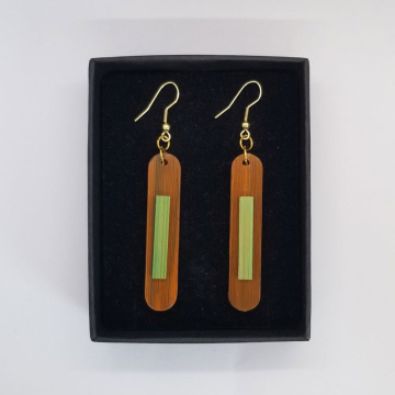 Boucles d'oreilles Barres marron