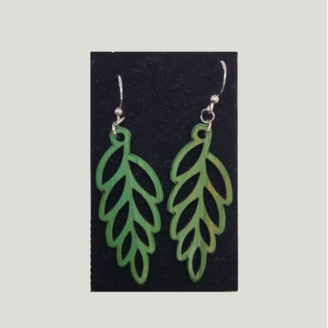 Boucles d'oreilles Feuille verte