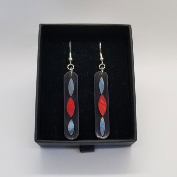 Boucles d'oreilles Barres noire