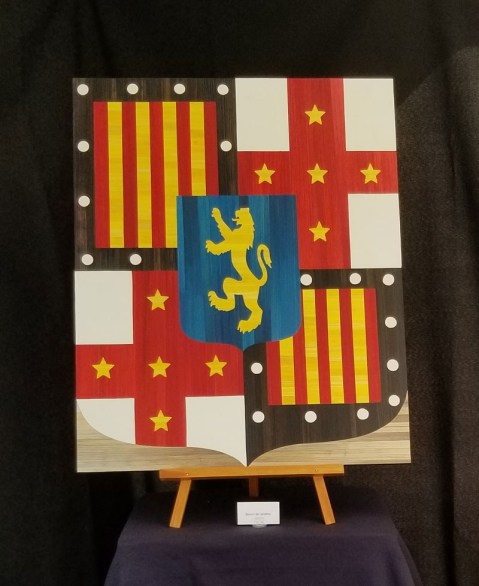 Blason de Landiras en marqueterie de paille