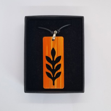 Pendentif Feuille Orange