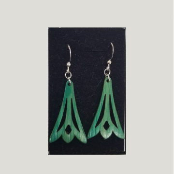 Boucles d'oreilles Pétale verte 
